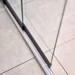 parete scorrevole in vetro trasparente mis. 4 m grigio scuro metallizzato