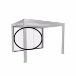 parete scorrevole in vetro trasparente mis. 3.5 m bianco