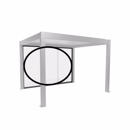 parete scorrevole in vetro trasparente mis. 3.5 m bianco