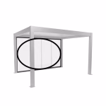 parete scorrevole in vetro trasparente mis. 4 m grigio scuro metallizzato