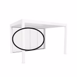 parete scorrevole in vetro trasparente mis. 4 m bianco