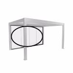 parete scorrevole in vetro trasparente mis. 4.5 m grigio quarzo metallizzato
