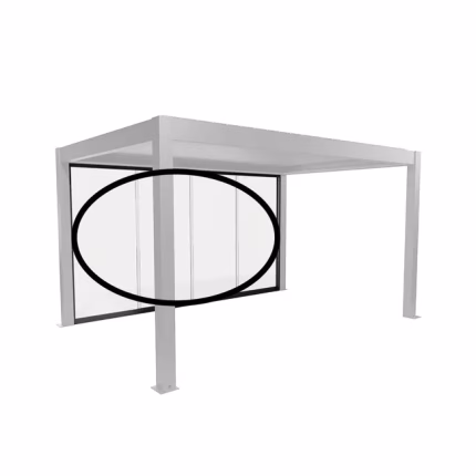 parete scorrevole in vetro trasparente mis. 4.5 m grigio quarzo metallizzato