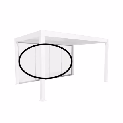 parete scorrevole in vetro trasparente mis. 4.5 m grigio quarzo metallizzato