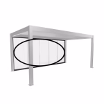 parete scorrevole in vetro trasparente mis. 5.5 m bianco