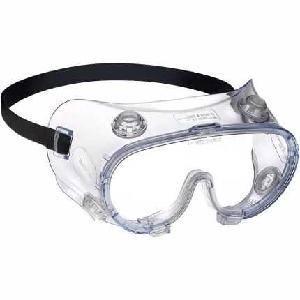 maschera di protezione integrale bolle safety con montatura trasparente e fascia per la testa