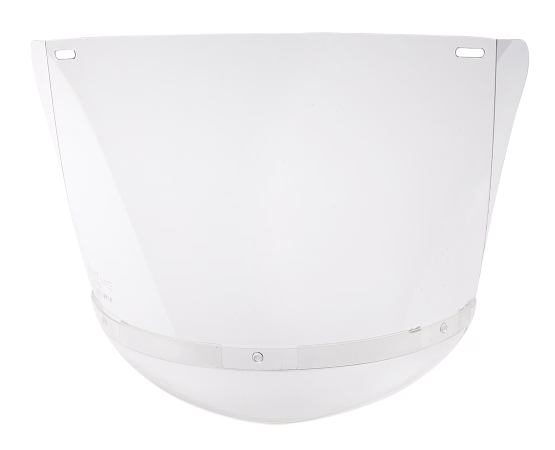 visiera in policarbonato antiappannamento hellberg con protezione per il mento 350x220 mm visiera in policarbonato antiappannamento hellberg con protezione per il mento 350x220 mm