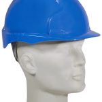 casco di protezione blu jsp evo 3 con chiusura a rotazione, leggero hdpe