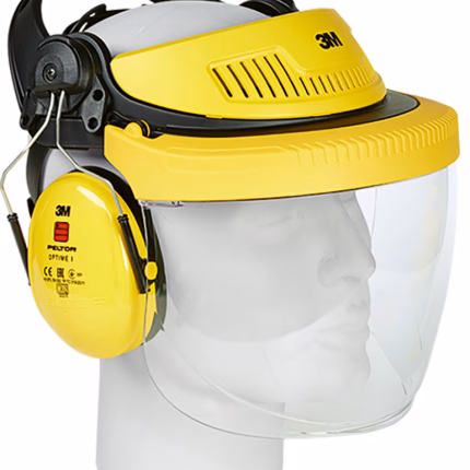 3m peltor g500 protezione facciale e uditiva con visiera pieghevole gialla