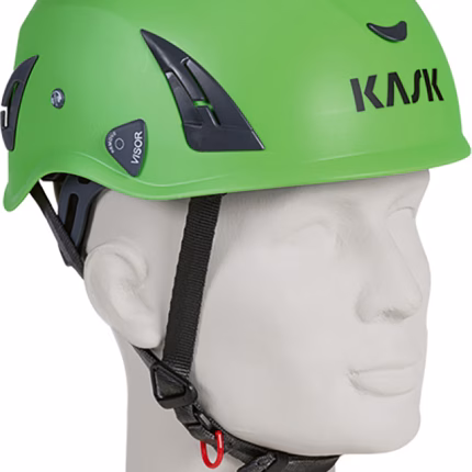 casco di protezione kask superplasma aq verde, ventilato, leggero, regolabile