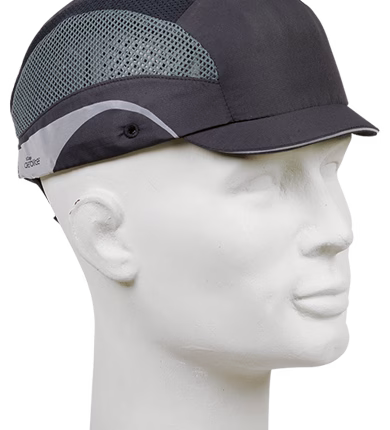 cappellino visiera battipenna jsp nero ultra leggero con strisce riflettenti