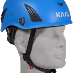 elmetto di protezione kask superplasma aq blu reale con cinturino sottogola a 4 punti