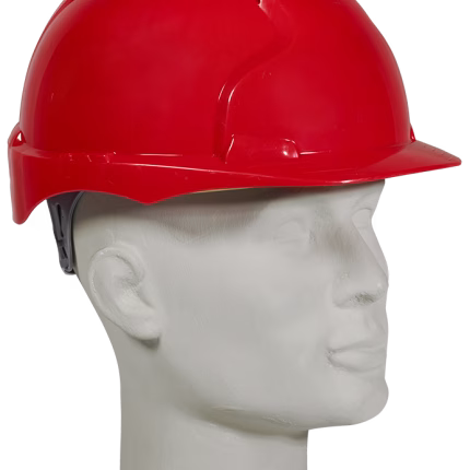 casco di protezione jsp evo 3 rosso con chiusura a vite, casco leggero in hdpe