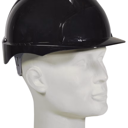 casco di protezione jsp evo 3 nero con chiusura a rotazione, casco leggero in hdpe