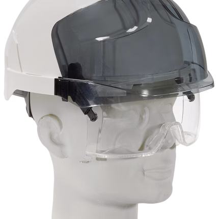 casco di protezione jsp evo vista bianco con protezione trasparente integrata