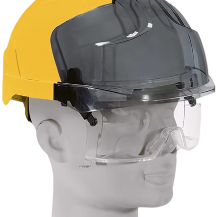 casco di protezione jsp evo vista giallo con protezione oculare trasparente e regolabile
