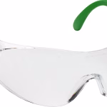 occhiali di protezione leggeri univet clear 2, antigraffio, regolabili, nero/verde