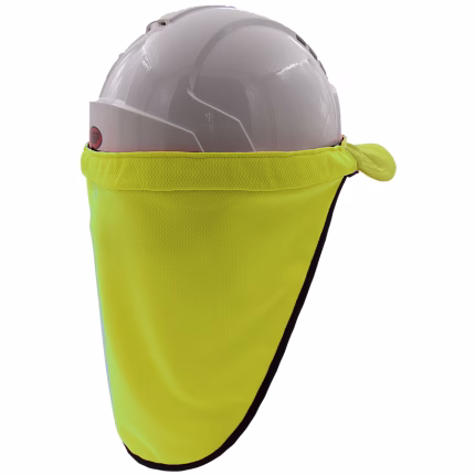 protezione nuca giallo fluorescente con visiera frontale, protezione uv 50+
