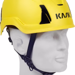 casco di protezione kask primero air giallo con cinturino sottogola a 4 punti