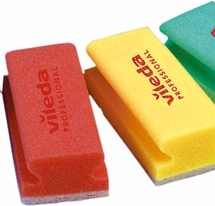 vileda spugna detergente non scratch, antigraffio, 70x150x45 mm, verde