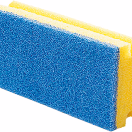 spugna per pulizia vileda soft, a pori fini, giallo blu, 70x150x45 mm
