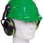 gusci auricolari hellberg per casco di protezione, verdi, leggeri