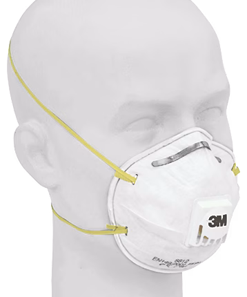 maschera monouso antiparticolato ffp1 3m con valvola e ponte nasale, confezione da 10