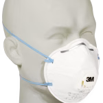 maschera monouso 3m ffp2 con valvola e ponte nasale, confezione da 10