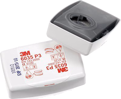 filtro per particelle 3m p3 6035 per maschere serie 6000, bianco