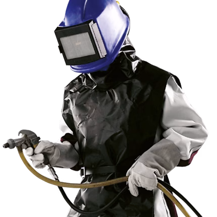 casco sabbiatura pneumatico arbin commander ii con rivestimento in gomma