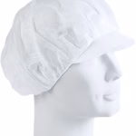 cuffia igienica monouso con visiera hygonorm, traspirante, bianca