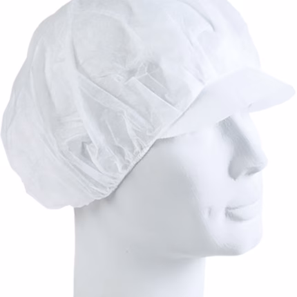 cuffia igienica monouso con visiera hygonorm, traspirante, bianca