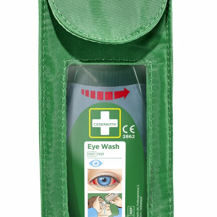 cederroth fondina in nylon verde per tasca per lavaggio occhi