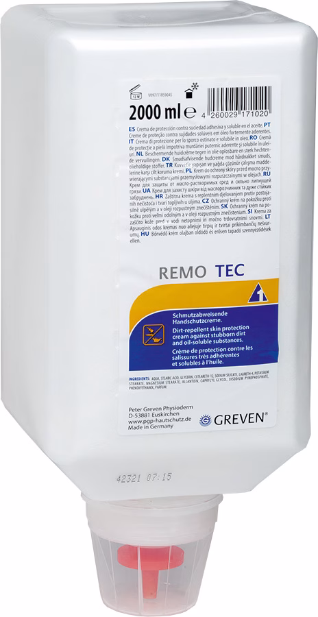 crema protettiva per mani greven remo tec 2000 ml, senza silicone, repellente allo sporco crema protettiva per mani greven remo tec 2000 ml, senza silicone, repellente allo sporco