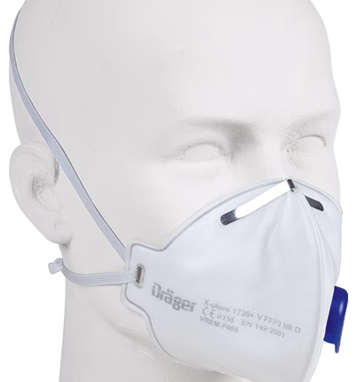 maschera monouso per particelle ffp3 dräger x plore 1730+ con valvola