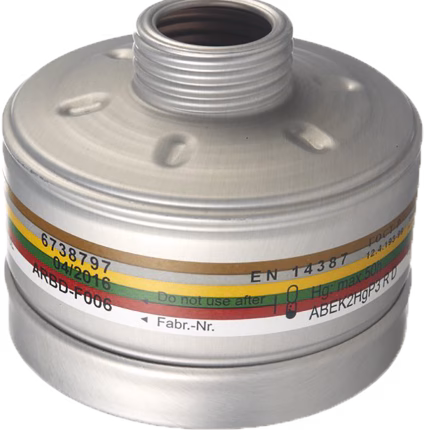filtro combinato per gas dräger a2b2e2k2/hg/p3 per supporto maschera di protezione