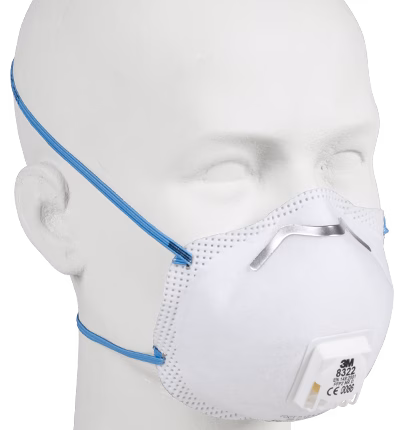 maschera monouso 3m ffp2 con valvola, archetto nasale, confezione da 10