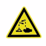 cartello segnaletico in alluminio con stampa 200 mm – sostanze corrosive