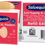 salvequick cerotti tessili per punta delle dita nr. 6454, confezione da 6x15 pezzi