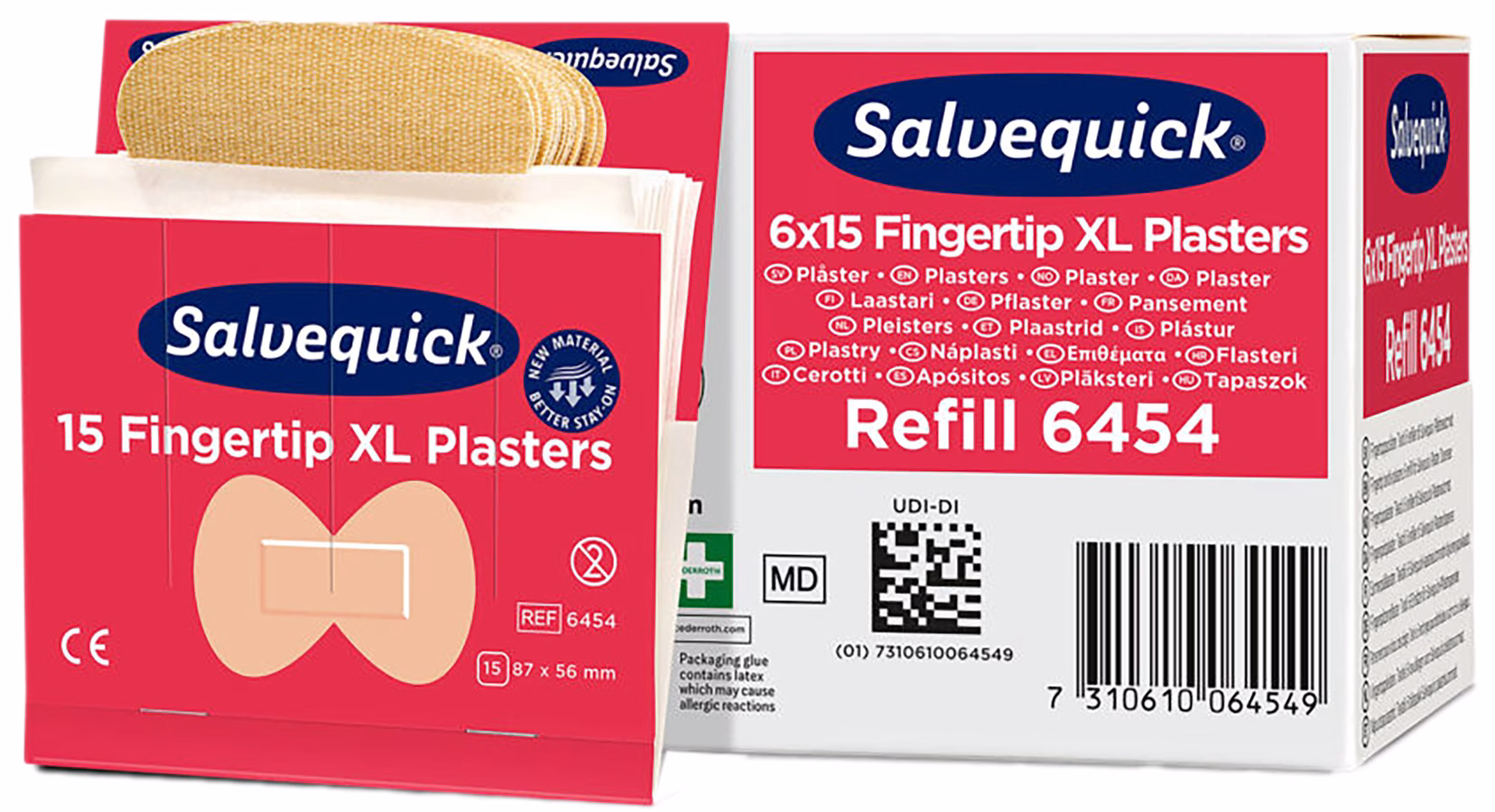 salvequick cerotti tessili per punta delle dita nr. 6454, confezione da 6x15 pezzi salvequick cerotti tessili per punta delle dita nr. 6454, confezione da 6x15 pezzi
