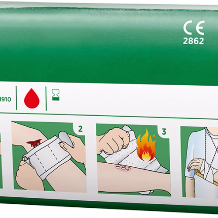 cederroth kit di medicazione universale 4 in 1 con panno speciale e bende