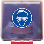 scatola di conservazione gebra secubox midi con simbolo di occhiali protettivi