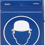 gebra scatola portaoggetti maxi con simbolo casco di protezione, blu/nero
