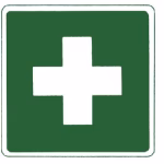segnale di soccorso primo soccorso fotoluminescente pellicola 100x100 mm