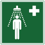 segnale di soccorso fotoluminescente doccia d'emergenza pellicola 200x200 mm