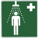 doccia di emergenza cartello di soccorso 200x200 mm, alluminio, luminescente