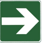 freccia direzionale di emergenza in alluminio fosforescente 150x150 mm sinistra/destra