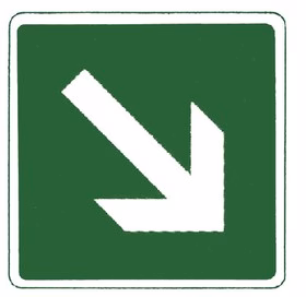 cartello di soccorso retroriflettente con freccia direzionale 150x150 mm
