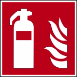 targa antincendio in alluminio fotoluminescente estintore 150x150 mm