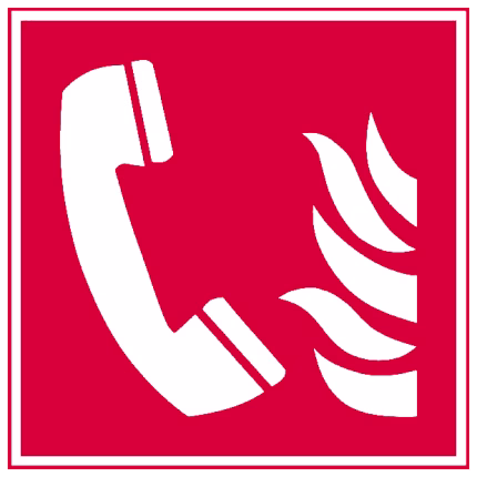 cartello antincendio fotoluminescente telefono di allarme incendio 200x200 mm